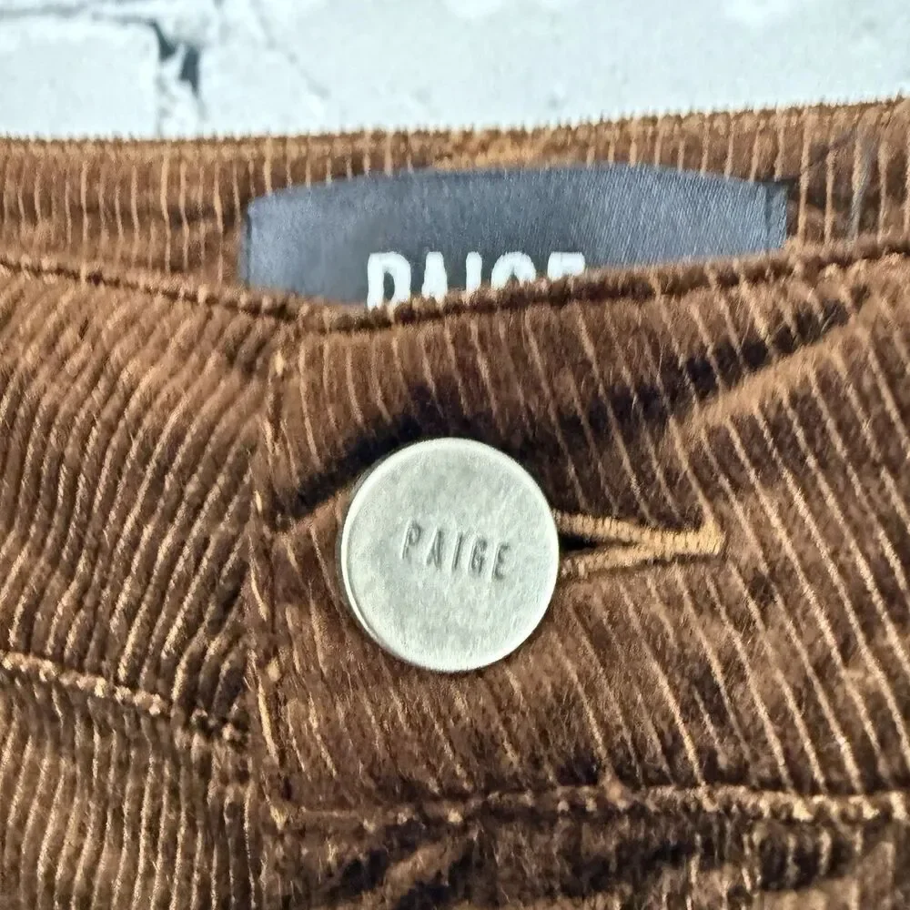 Paige Charlie Corduroy Flare Pants In Maple Brown Womens 26 Boho Western Chic